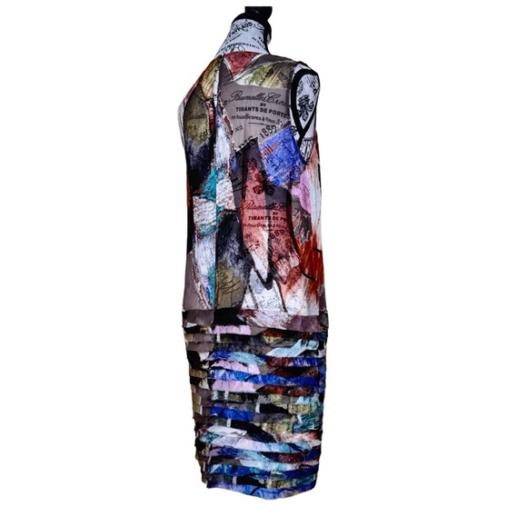 Ali Ro Women’s Sleeveless Midi Sheath Dress. Red, Orange, Blue, Green. Size 2 - Picture 5 of 11